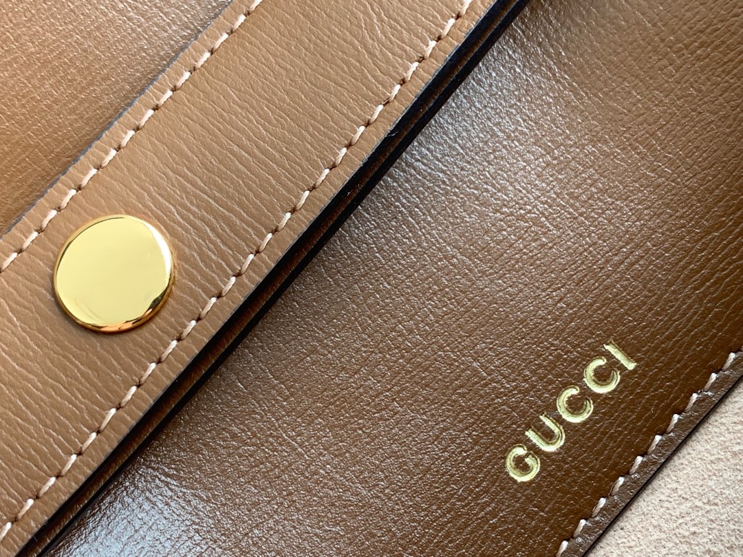 GUCCI 1955 Horsebit Bag 25cm Brown Leather Beige Canvas Gold Hardware