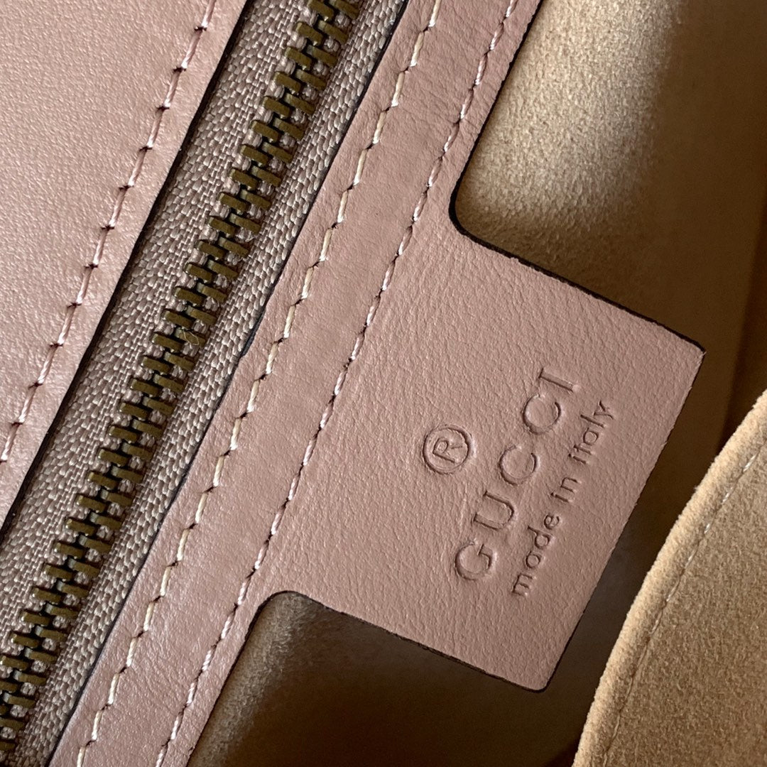 GUCCI Marmont 26.5cm Dark Beige Calfskin Gold Hardware