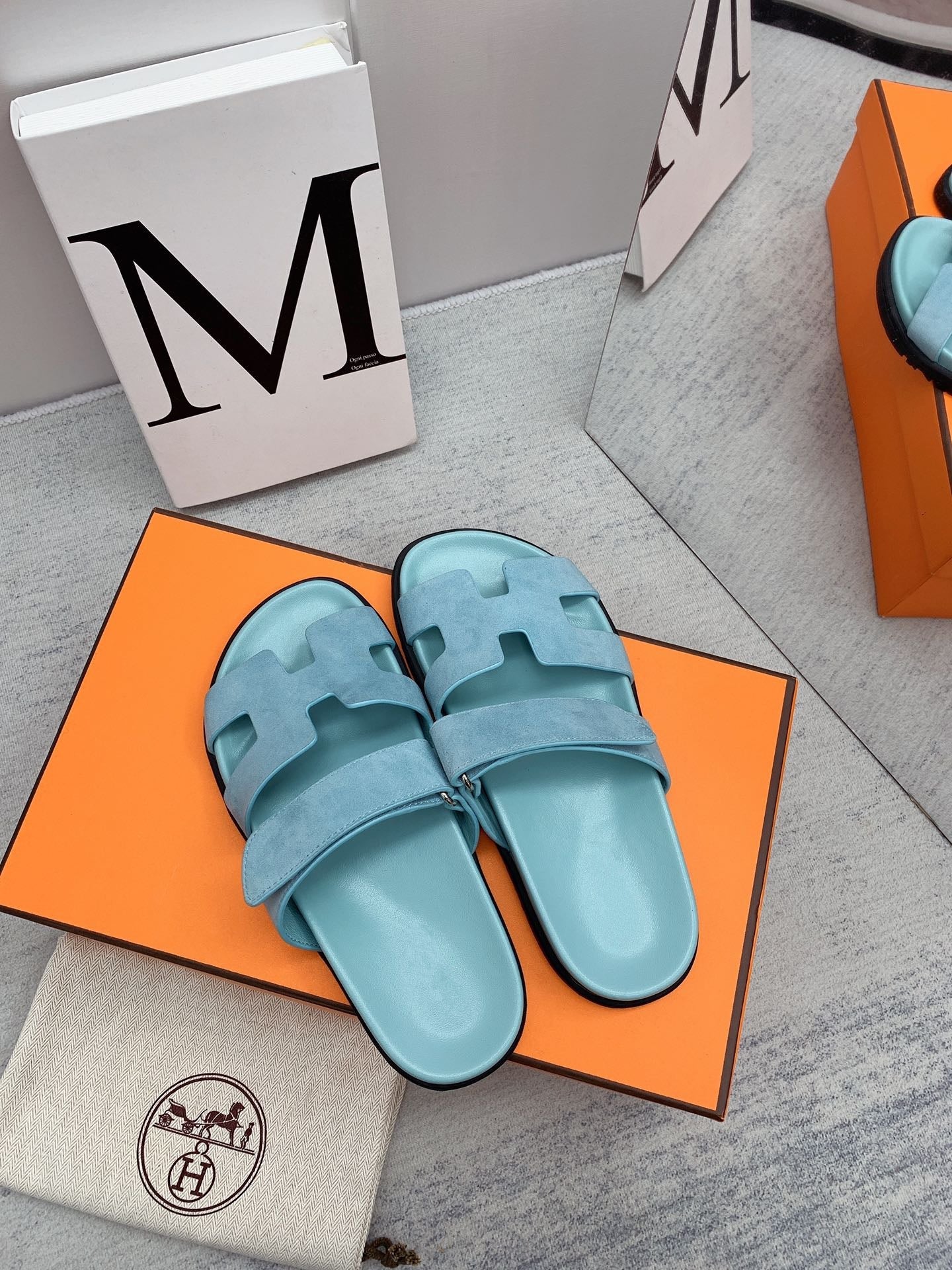 HERMES Chypre Sandal Light Blue