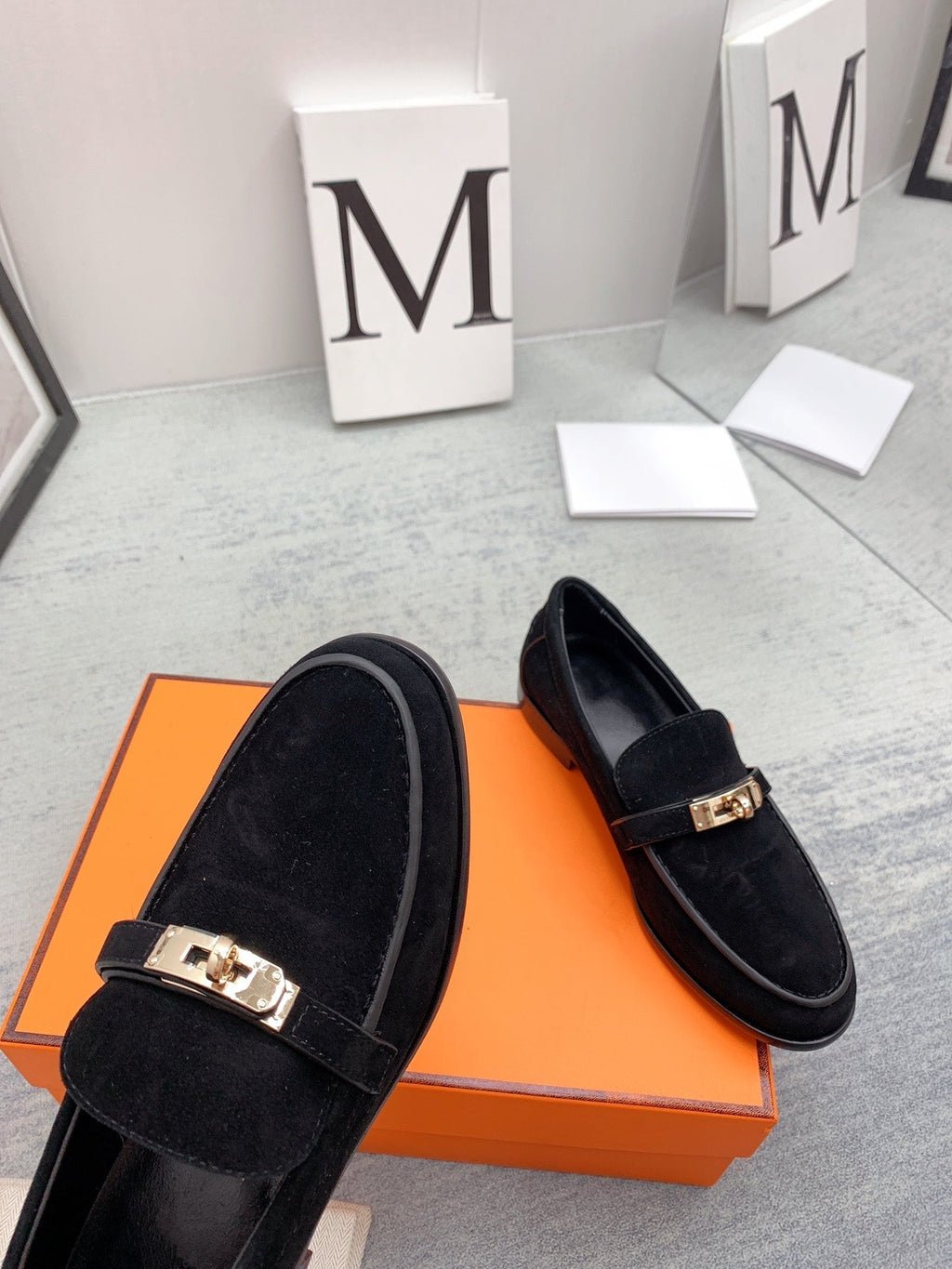 HERMES Destin Loafer Suede Black