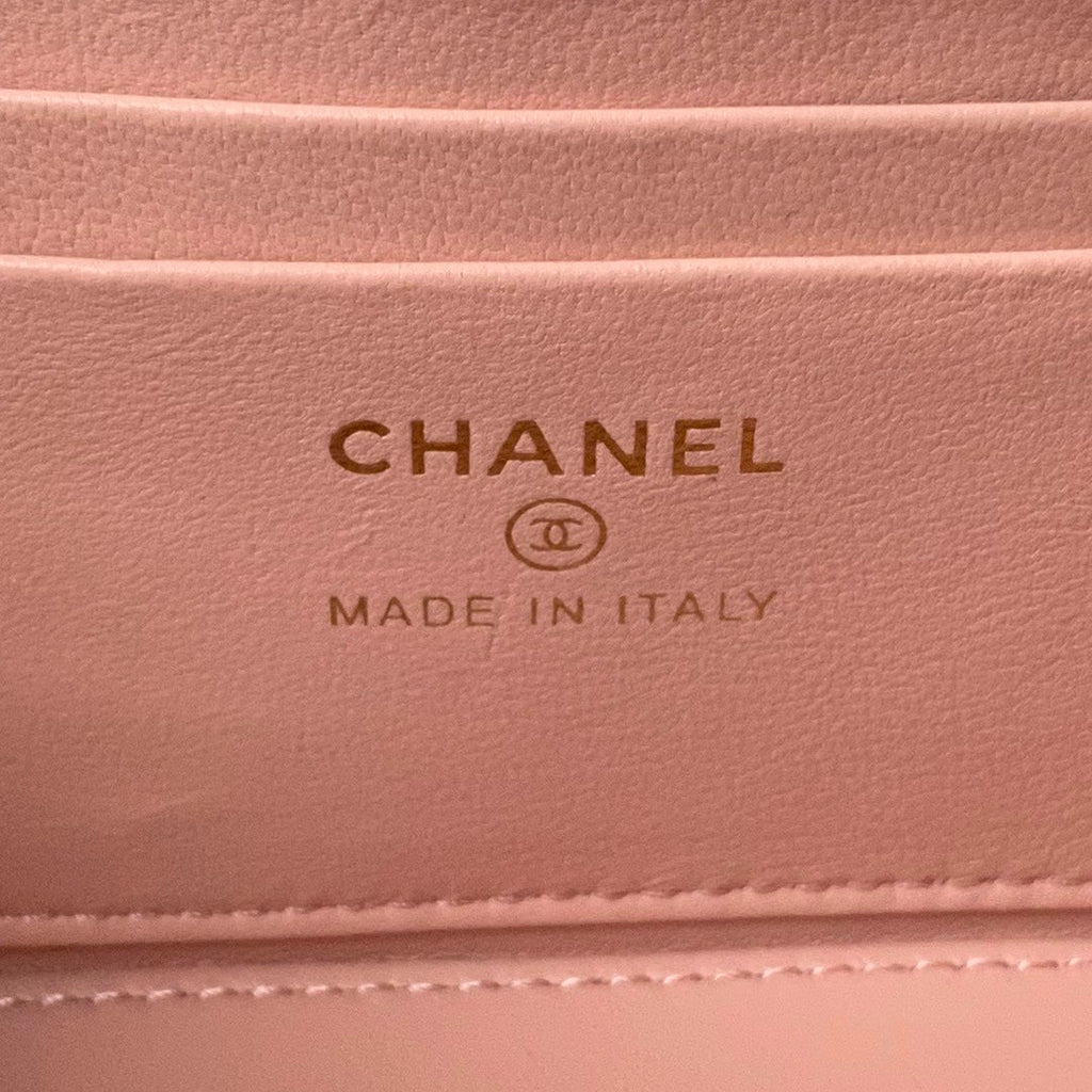 CHANEL Vanity Case 17cm Pink Lambskin Gold hardware