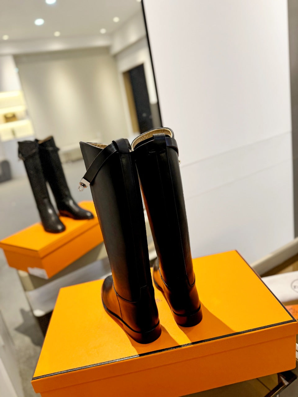 HERMES STIVALI JUMPING IN BLACK CALFSKIN