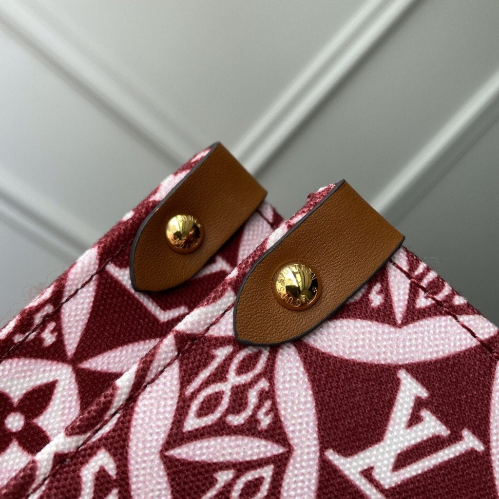 LOUIS VUITTON LV SINCE 1854 ONTHEGO GM BORDEAUX RED TEXTILE