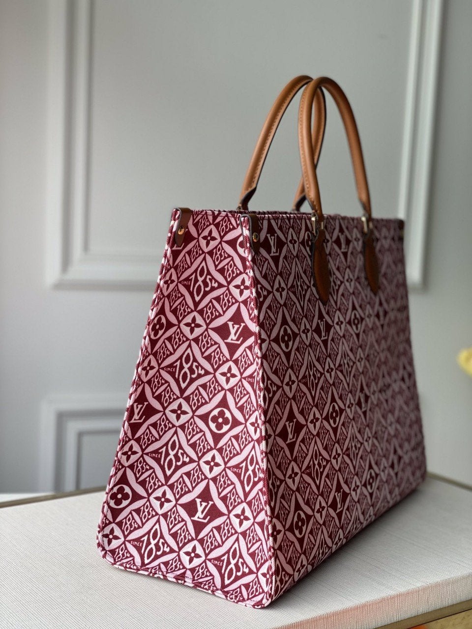 LOUIS VUITTON LV SINCE 1854 ONTHEGO GM BORDEAUX RED TEXTILE