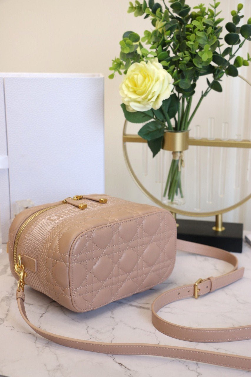 DIOR SMALL TRAVEL VANITY CASE BEIGE LAMBSKIN