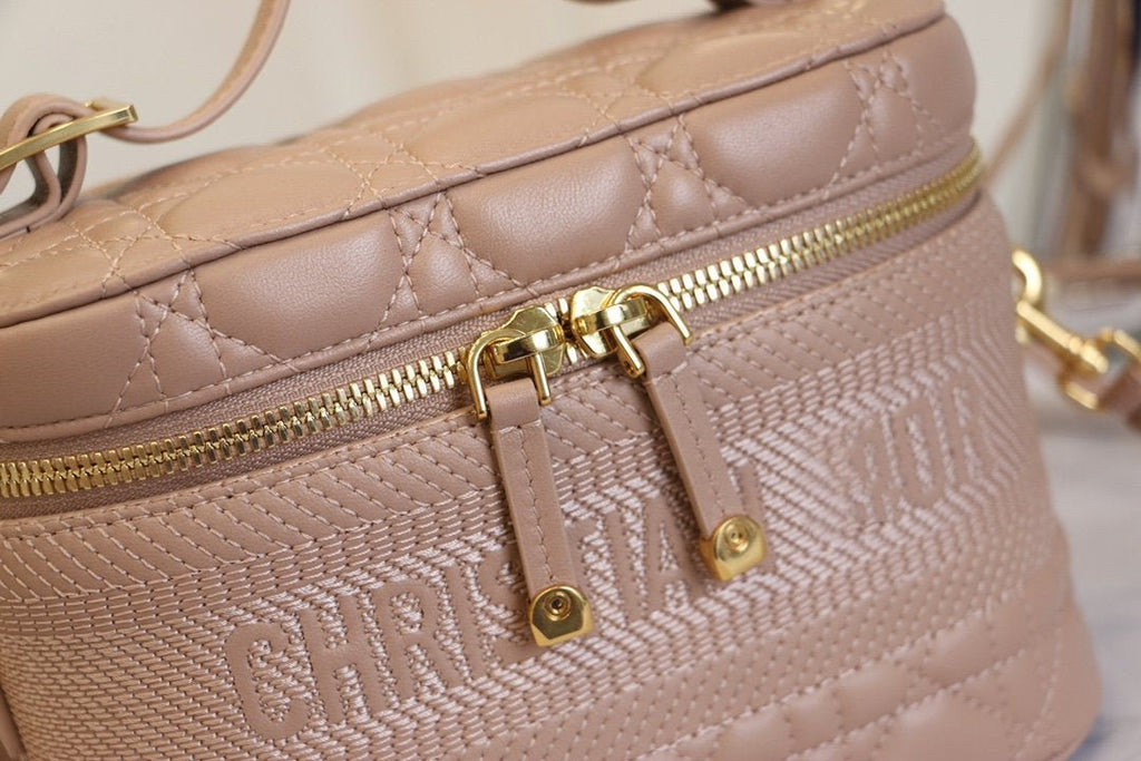 DIOR SMALL TRAVEL VANITY CASE BEIGE LAMBSKIN